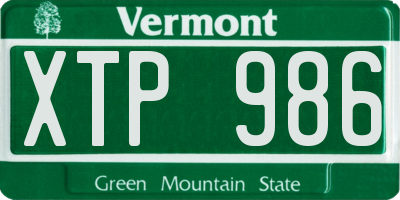 VT license plate XTP986