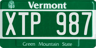 VT license plate XTP987