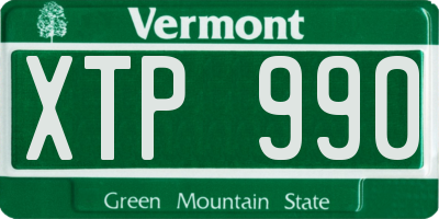 VT license plate XTP990