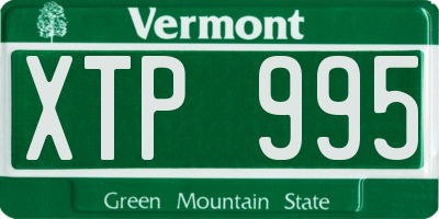 VT license plate XTP995