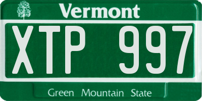 VT license plate XTP997