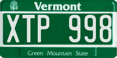VT license plate XTP998