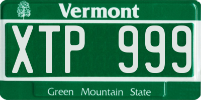 VT license plate XTP999