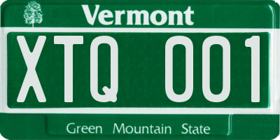 VT license plate XTQ001