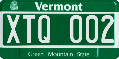 VT license plate XTQ002