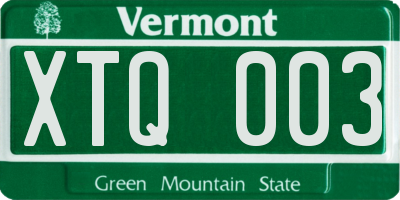 VT license plate XTQ003