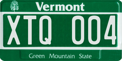 VT license plate XTQ004