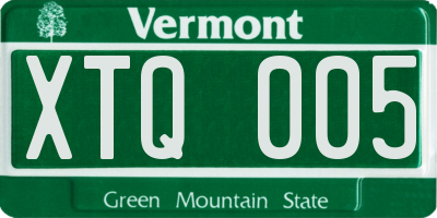 VT license plate XTQ005