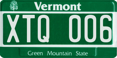 VT license plate XTQ006