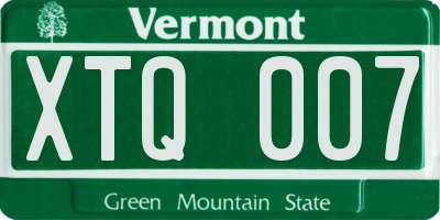 VT license plate XTQ007