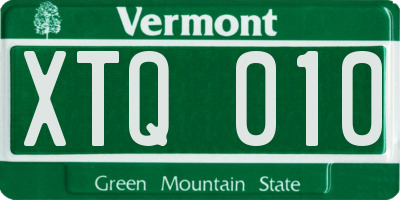 VT license plate XTQ010