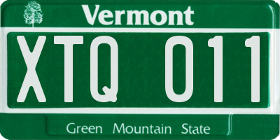 VT license plate XTQ011