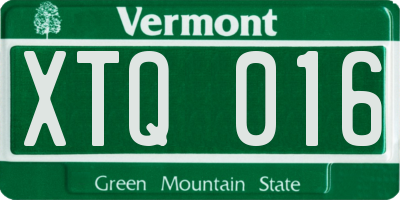 VT license plate XTQ016