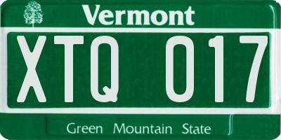 VT license plate XTQ017