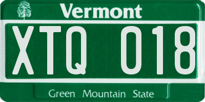 VT license plate XTQ018