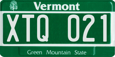 VT license plate XTQ021