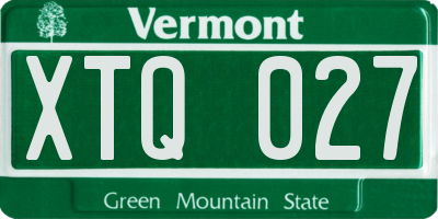 VT license plate XTQ027