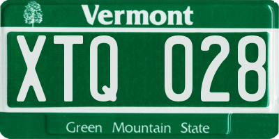 VT license plate XTQ028