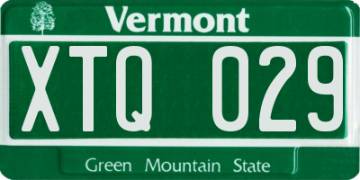 VT license plate XTQ029