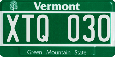 VT license plate XTQ030