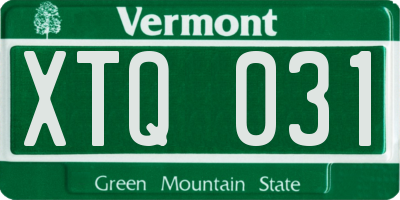 VT license plate XTQ031