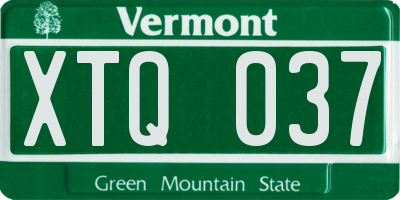 VT license plate XTQ037