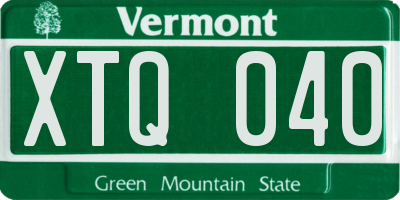 VT license plate XTQ040