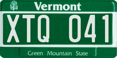VT license plate XTQ041