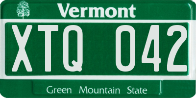 VT license plate XTQ042