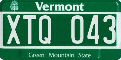 VT license plate XTQ043