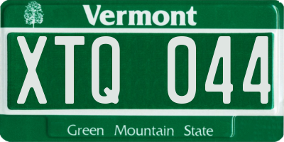 VT license plate XTQ044