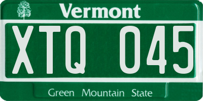 VT license plate XTQ045