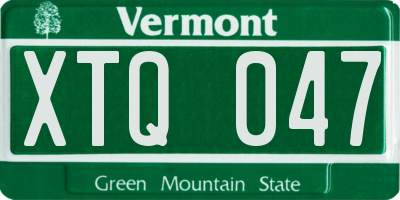 VT license plate XTQ047