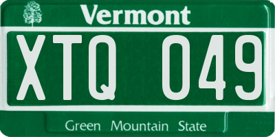 VT license plate XTQ049