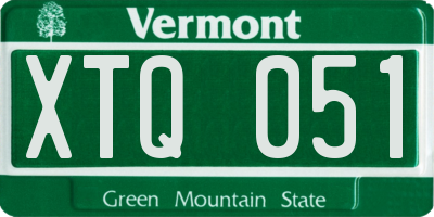 VT license plate XTQ051