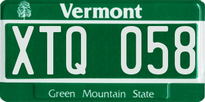VT license plate XTQ058
