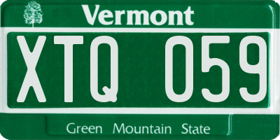 VT license plate XTQ059