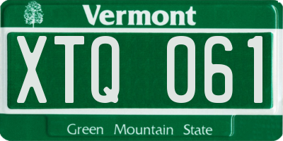 VT license plate XTQ061