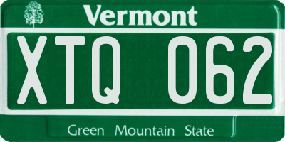VT license plate XTQ062