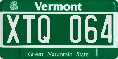 VT license plate XTQ064