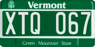 VT license plate XTQ067