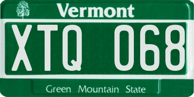 VT license plate XTQ068