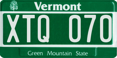 VT license plate XTQ070