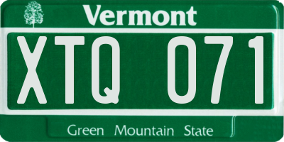 VT license plate XTQ071