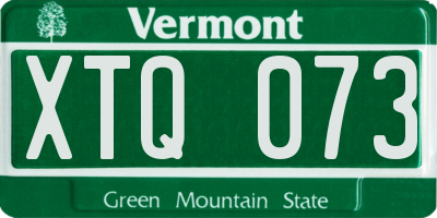 VT license plate XTQ073