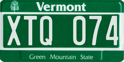 VT license plate XTQ074