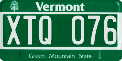 VT license plate XTQ076
