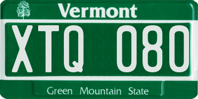 VT license plate XTQ080
