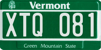 VT license plate XTQ081