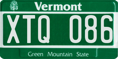 VT license plate XTQ086